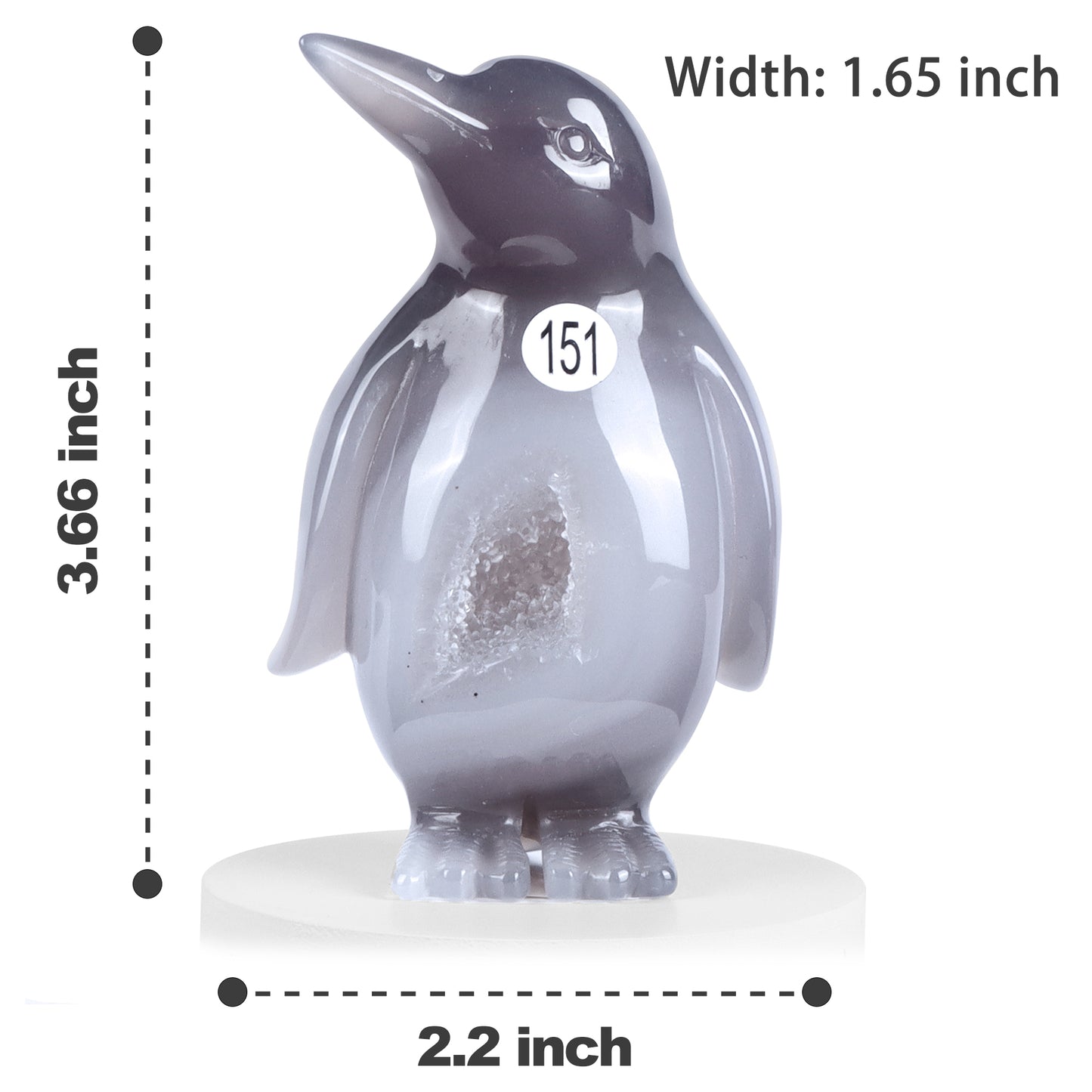 🐧Crystal Penguin Carved Ornament🐧