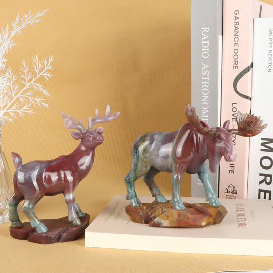 🦌Crystal Deer Ocean Jasper Moose 🦌