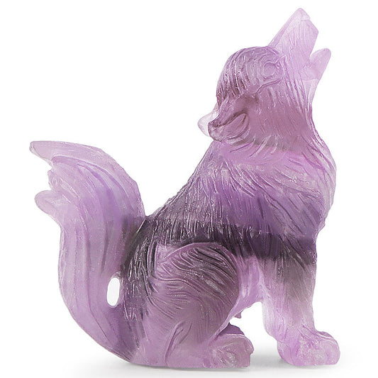 2" Crystal Big Tail Wolf Figurine SmqartCrystal