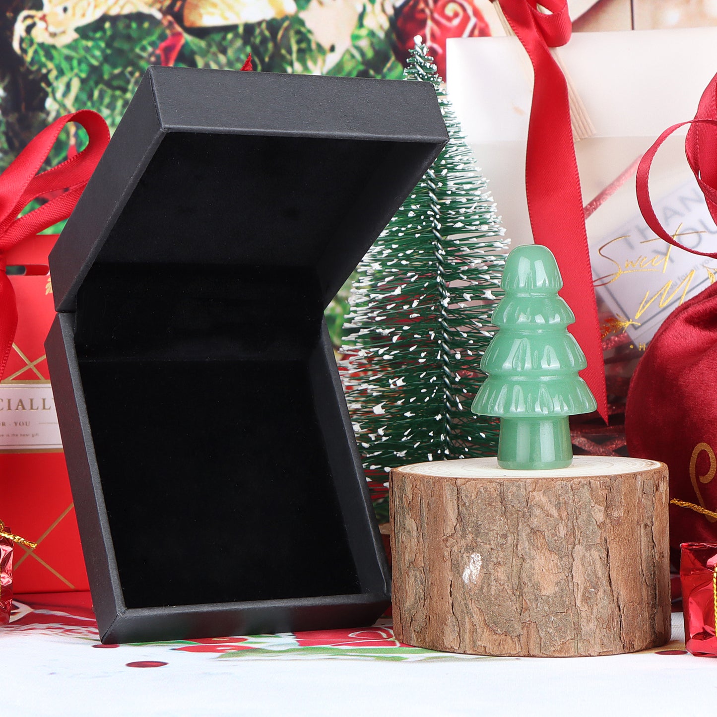 Semi-precious Christmas Tree Gift Box